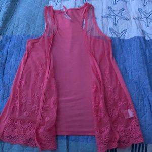 Orange Sleeveless Shawl